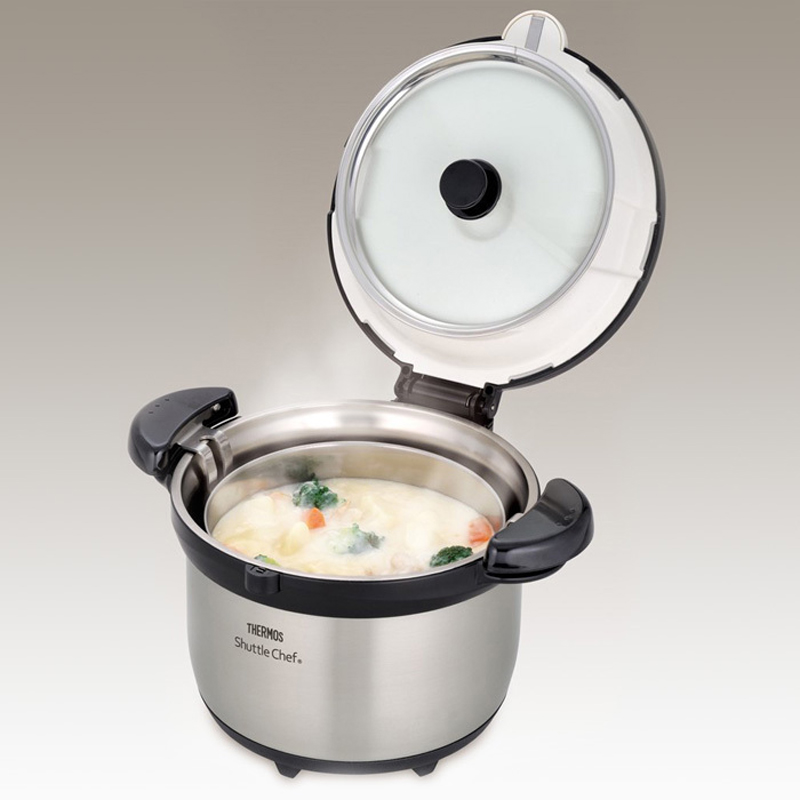 膳魔师 真空不锈钢免火保温汤锅 kbg-4500 不锈钢色 4.5l